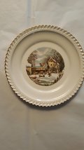 Currier &amp; Ives Harkerware 6&quot; Plate The Farmer&#39;s Home in Winter - £10.62 GBP