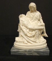 Pieta Figurine By Santini on Marble Base Signed Italian Import - £44.09 GBP