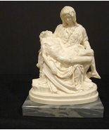 Pieta Figurine By Santini on Marble Base Signed Italian Import - £46.75 GBP