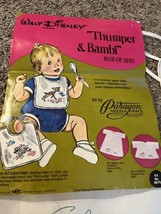 Vintage Paragon Needlecraft Walt Disney Pair Bibs Kit Thumper &amp; Bambi #0870 - $37.39