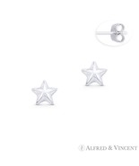 6mm Star Charm Celestial Symbol .925 Sterling Silver Stud Earrings w/ Pu... - $262.05 MXN