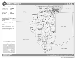 Illinois State Reference (Black&amp;White) Laminated Wall Map - $94.05
