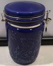 Starbucks Cobalt Blue Ceramic Coffee Canister Jar Siren Mermaid 8.5&quot; H - £46.40 GBP