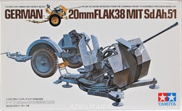 Tamiya 20mm Flak 38 MIT SdAh 51 1/35 Scale Series 102 Kit No MM202 - £17.79 GBP