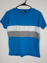 Nike Raised Logo Blue Gray White Short Sleeve T-Shirt Youth Boys Size XL - $13.01