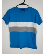 Nike Raised Logo Blue Gray White Short Sleeve T-Shirt Youth Boys Size XL - $239.41 MXN