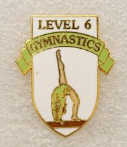 Vintage Jewelry Enamel Lapel Pin Level 6 Gymnastics Event Membership Sou... - $12.86