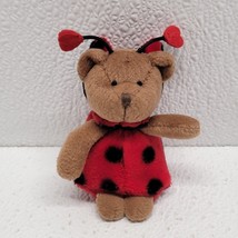 Vintage Russ Ladybug Bear Heart Valentine 3&quot; Plush - $19.70