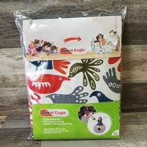 Extra Large Stuffed Animal Toy Storage Bean Bag Kids Child Bird Print Cover - £11.68 GBP
