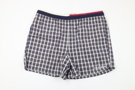 Vtg 90s Tommy Hilfiger Mens Large Spell Out Checkered Plaid Lined Shorts Trunks - £39.52 GBP