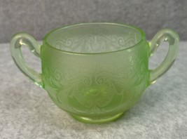 Vintage Cambridge Byzantine Vaseline Emerald Green Sugar Bowl Uranium Glass - £16.72 GBP