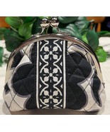 Vera Bradley Double Kiss Night and Day Kisslock Coin Purse Wallet Black ... - $449.28 MXN