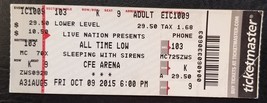 ALL TIME LOW - ORIGINAL OCTOBER 9, 2015 UNUSED WHOLE FULL CONCERT TICKET - $15.00
