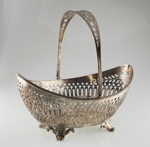Vintage Sterling Silver Peirced Basket 13&quot; Tall w/handle - £1,653.43 GBP