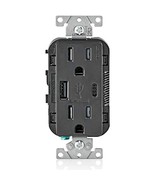 Leviton T5633-E 15-Amp Type A &amp; Type-C USB Charger/Tamper Resistant Outl... - $56.66 CAD