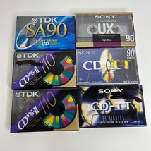 Lot of 6 TDK CDing-2 110 Min IECII  SA90 Sony UX90 CD-IT Type II Cassett... - $28.23