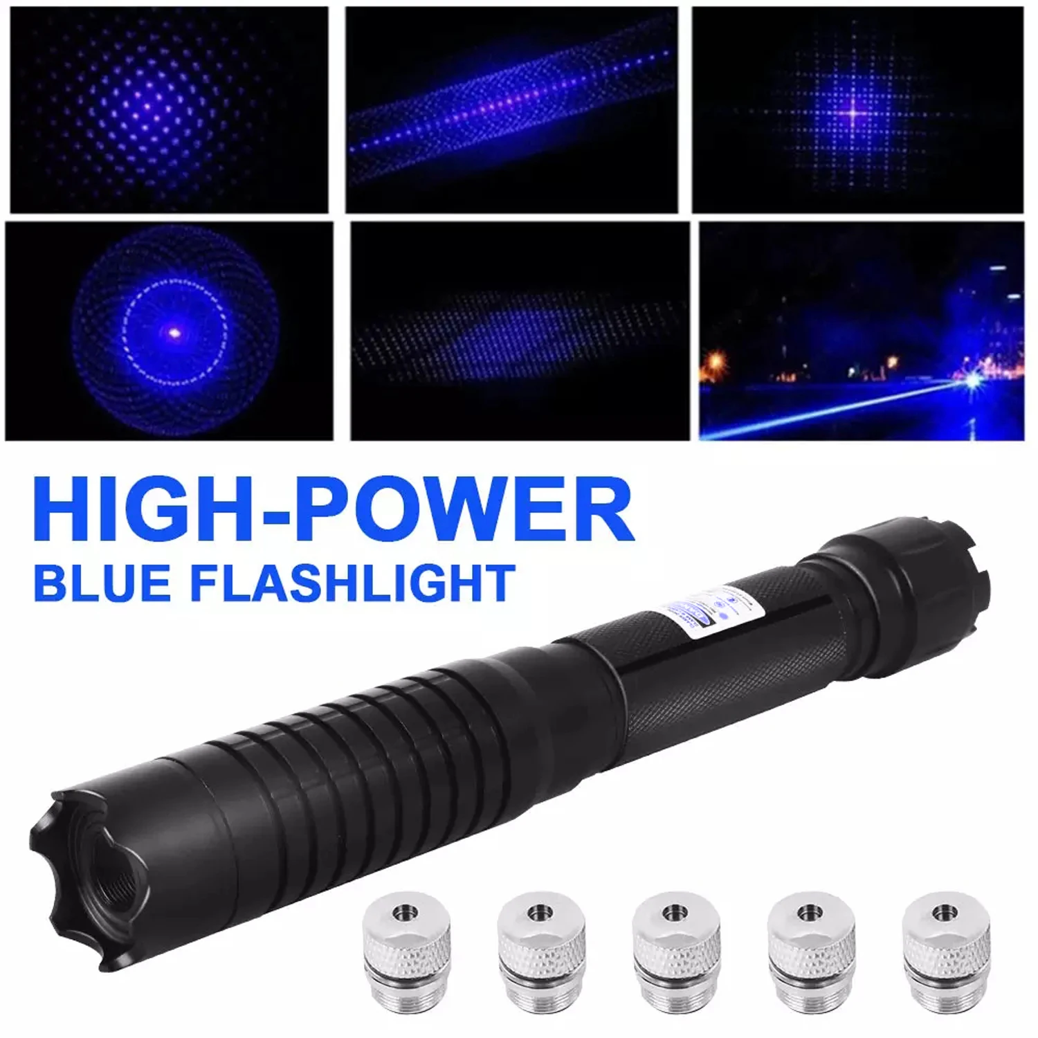 Blue powerful laser burning Pointer 450nm Focusable laserpointer Lazer s... - $56.02+