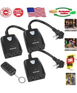 Weatherproof Remote Control Outlet with 15A, 100FT Range - 3 Outlets Inc... - $83.91 CAD