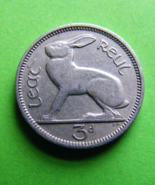 Authentic Vintage Irish Three Pence Coin Minted 1950 - Rabbit - Harp - I... - $8.13 CAD