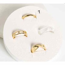 Set of 4 Gold and Acrylic Rings Size 7 - £17.08 GBP