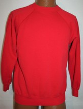 Vintage Hanes Her Way Blank Crewneck Sweatshirt Womens L Red USA 50/50 Raglan - £21.02 GBP