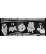 1 RARE VINTAGE HTF LOONEY TUNES WALLPAPER BORDER TWEETY TAZ BUGS SYLVESTER - $183.42 MXN