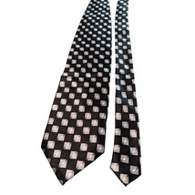 Mens Knightsbridge Silk Black Tie with Geometric Pattern Necktie - $16.82