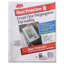 JM Standard Weight Sheet Protectors, Crystal Clear, Top Load, 50 Count  - $8.99