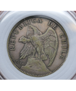 Chile 1917 Condor on Rock 1 Un Pesos Silver Coin - $901.34 MXN