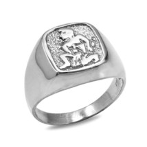 Sterling Silver Aquarius Mens Zodiac Sign Ring - $59.99