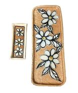 Handmade Pottery Cheese Cutting Board Charcuterie Cracker Plate Floral S... - €56,82 EUR