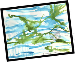 Frogs Dance in Pond 2015 Contemporary Art Abstract PAINTING SIGNED water weeds - £281.87 GBP