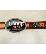 TRUMP 2020 Epoxy Belt Buckle  - KEEP AMERICA GREAT &amp; Genuine Leather USA... - $34.60