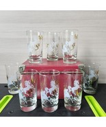 Vintage Libbey Unicorns 8 Glass Tumblers Highball Bar Etched Gold White ... - £50.93 GBP