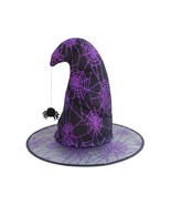 Sparkling Purple Spider Web Witches Hat With Hanging Spider Halloween Co... - $219.75 MXN