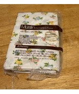 Vintage JCPenney Muslin Spring Floral Two Standard Pillowcases - £15.80 GBP