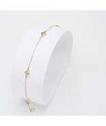 14K Gold Clover Bracelet-Mother of Pearl-Four Leaf Clover-Lucky Bracelet - $5,606.39 MXN