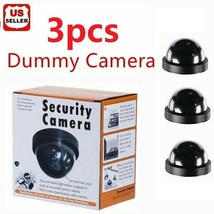 3 Fake Dummy Dome Surveillance Security Camera With Led Sensor Light - £15.12 GBP