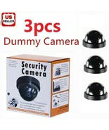 3 Fake Dummy Dome Surveillance Security Camera With Led Sensor Light - £15.74 GBP