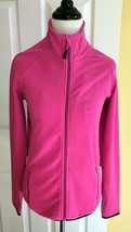 CALVIN KLEIN Performance Fuchsia Pink Fleece Zip Front Jacket w/ Black Trim (S) - £11.50 GBP