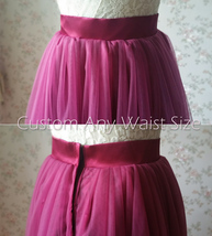 Fuchsia Tulle Maxi Skirt Wedding Guest Plus Size Floor Length Tulle Skirt Outfit image 9