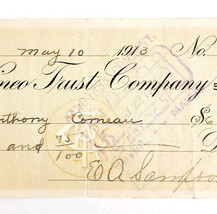 1913 Kineo Trust Company Bank Check E.A. Sampson Dover Maine Signed 4122... - $19.99