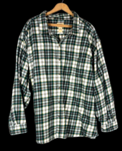 Blue Mountain Flannel Shirt 4XL Mens Button Down Green White Lumberjack ... - £29.24 GBP