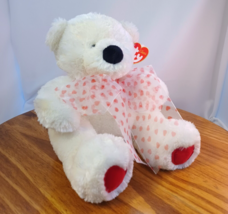 Vintage 2005 TY Classic Caressa Valentine Teddy Bear Plush Heart Ribbon ... - $183.75 MXN