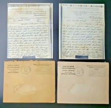 1945 War Navy Department V Mail Letters Navy Sgt Parents Willisville IL ... - £19.53 GBP