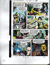 Original 1990 Captain America She-Hulk Avengers 327 Marvel color guide art page - $31.78