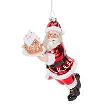 Santa w/Gingerbread (Set of 6) 6.5&quot;H Glass - £58.96 GBP