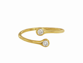 Tiffany & Co. Elsa Peretti Yellow Gold Diamond Hoop Ring, size 6 - $825.00