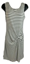 Just Be Womens Pullover Dress Striped Sleeveless Twist Front White Green S - $10.37