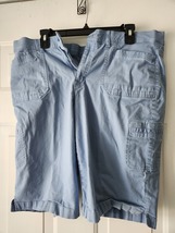Gloria Vanderbilt womens cargo style shorts in blue size 16. Button and zipper - £3.98 GBP
